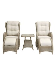 Cotswold Company Cream Luxury Woven Recliner Garden Lounge Set - Image 2 of 6