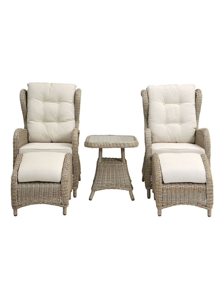 Cotswold Company Cream Luxury Woven Recliner Garden Lounge Set - Image 2 of 6