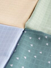 Blue/Green Baby Muslin Cloths 4 Packs - Image 7 of 7