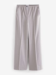 Grey Brushed Elasticated Waist Wide Leg Trousers - Image 6 of 7
