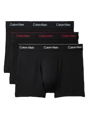Calvin Klein Black Chrome Icon Cotton Stretch Boxer Trunks 3 Pack - Image 1 of 5