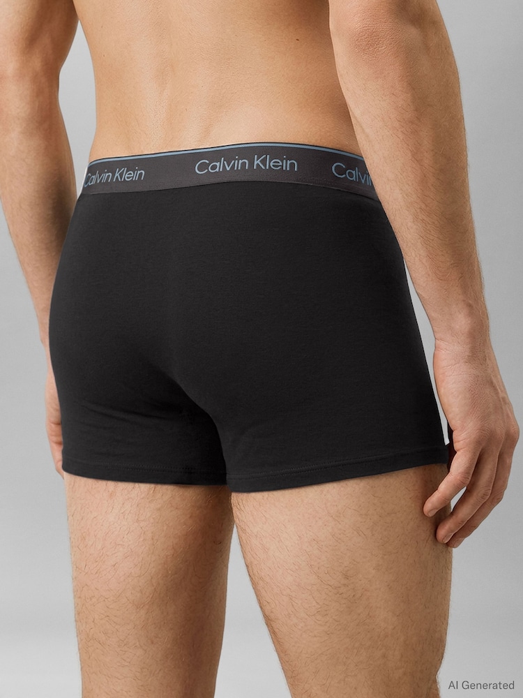 Calvin Klein Black Chrome Icon Cotton Stretch Boxer Trunks 3 Pack - Image 5 of 5 Calvin Klein Black Chrome Icon Cotton Stretch Boxer Trunks 3 Pack - Image 5 of 5