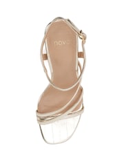 Novo Gold Standard Fit Molly Strappy Slim Block High Heel Sandals - Image 5 of 6
