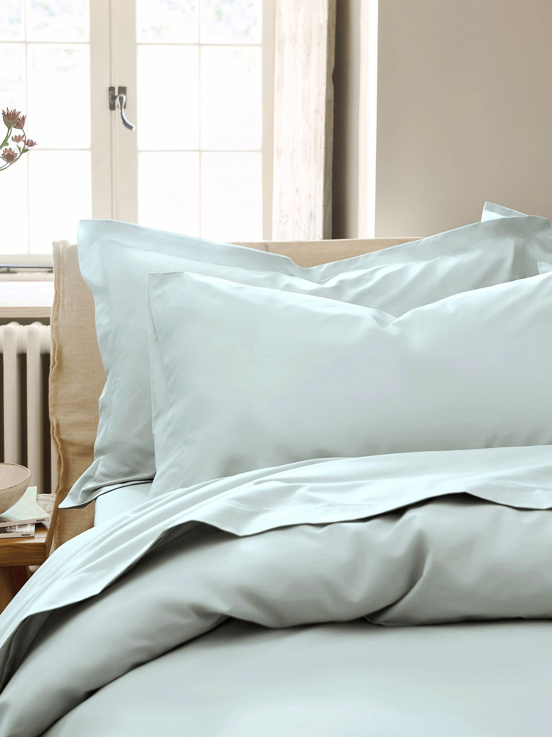 Christy Unisex Duck Egg Pure Cotton Percale Pillowcase Pair