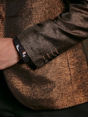 Bronze EDIT Slim Glitter Tuxedo Suit Jacket - Image 3 of 13