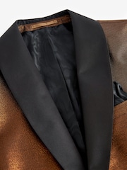 Bronze EDIT Slim Glitter Tuxedo Suit Jacket - Image 5 of 13