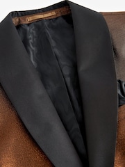 Bronze EDIT Slim Glitter Tuxedo Suit Jacket - Image 9 of 13