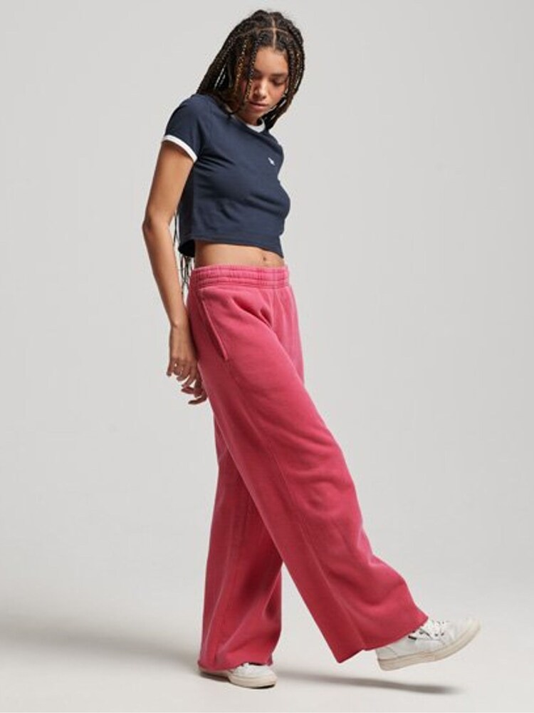 Superdry Pink Wash Straight Joggers - Image 3 of 4