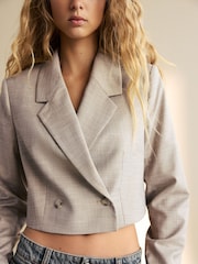 Neutral Cross Hatch Cropped Blazer - Image 5 of 7