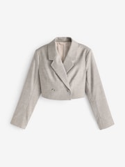 Neutral Cross Hatch Cropped Blazer - Image 6 of 7