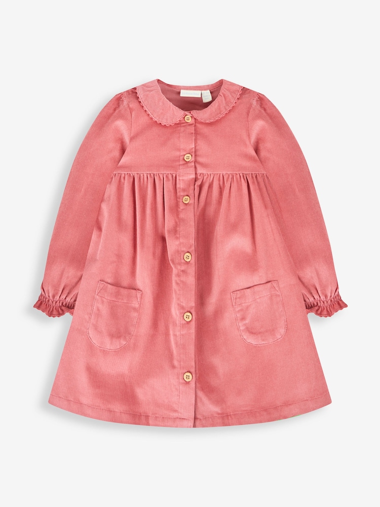 JoJo Maman Bébé Rose Pink Classic Cord Shirt Dress - Image 1 of 3