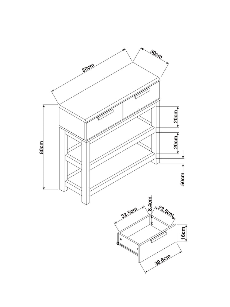 Grey Bronx Oak Effect Console - Image 6 of 6