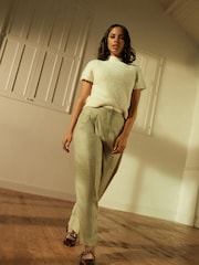 Neutral Cross Hatch Barrel Trousers - Image 1 of 6