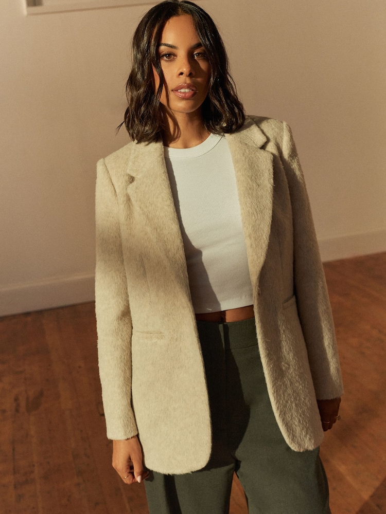 Neutral Warm Handle Blazer with Wool - Image 1 of 7