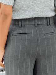 Grey Pinstripe Straight Trousers - Image 6 of 8