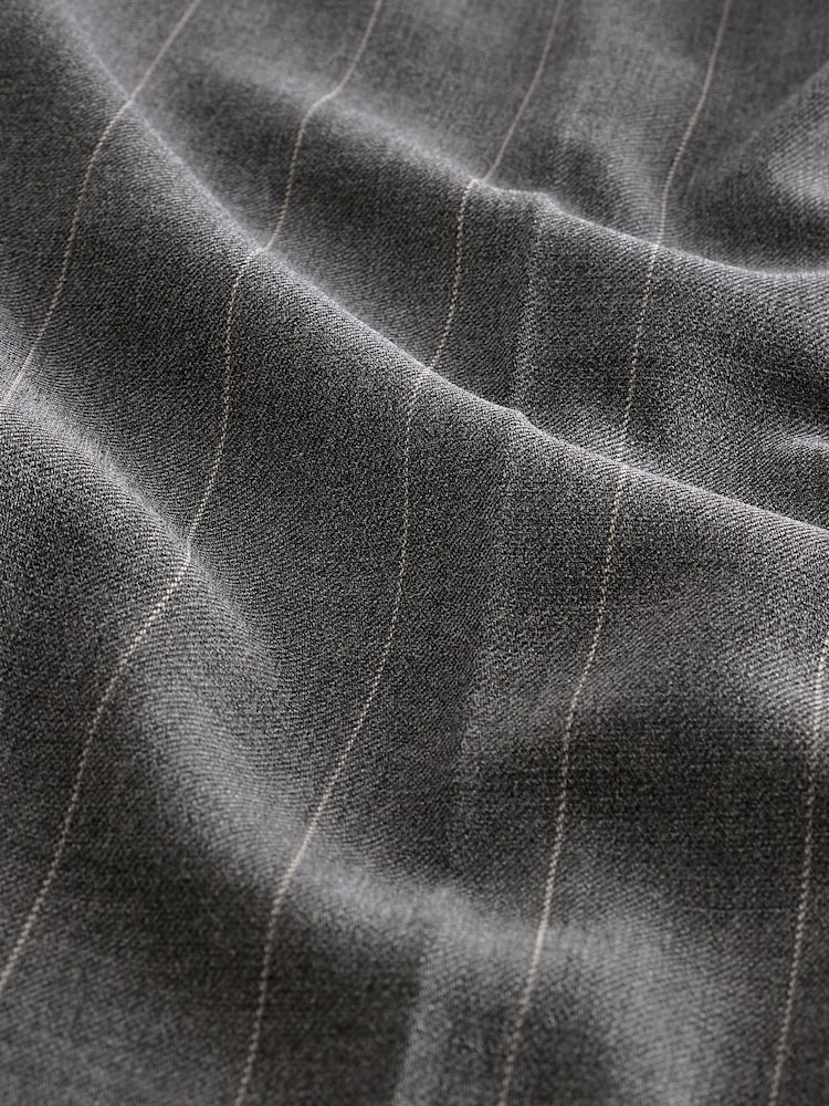 Grey Pinstripe Straight Trousers - Image 8 of 8
