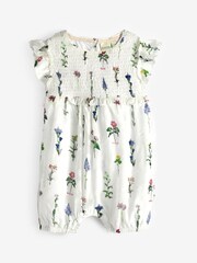 Baker by Ted Baker Floral Chiffon White Rompersuit - Image 7 of 11