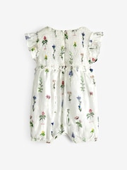 Baker by Ted Baker Floral Chiffon White Rompersuit - Image 8 of 11