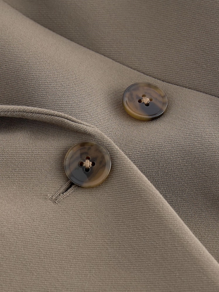 Brun/Khaki - Asymmetrisk justerbar midja Kavaj - Bild 8 av 8