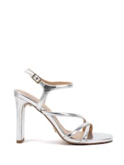 Novo Silver Standard Fit Molly Strappy Slim Block High Heel Sandals - Image 2 of 6