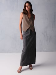 Brown/Khaki Tailored Button Through Waistcoat - Image 2 of 7