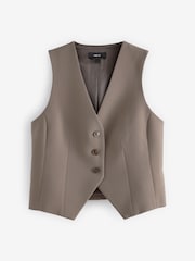 Brown/Khaki Tailored Button Through Waistcoat - Image 6 of 7