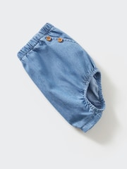 Mango Blue Cotton Blend Shorts - Image 4 of 4
