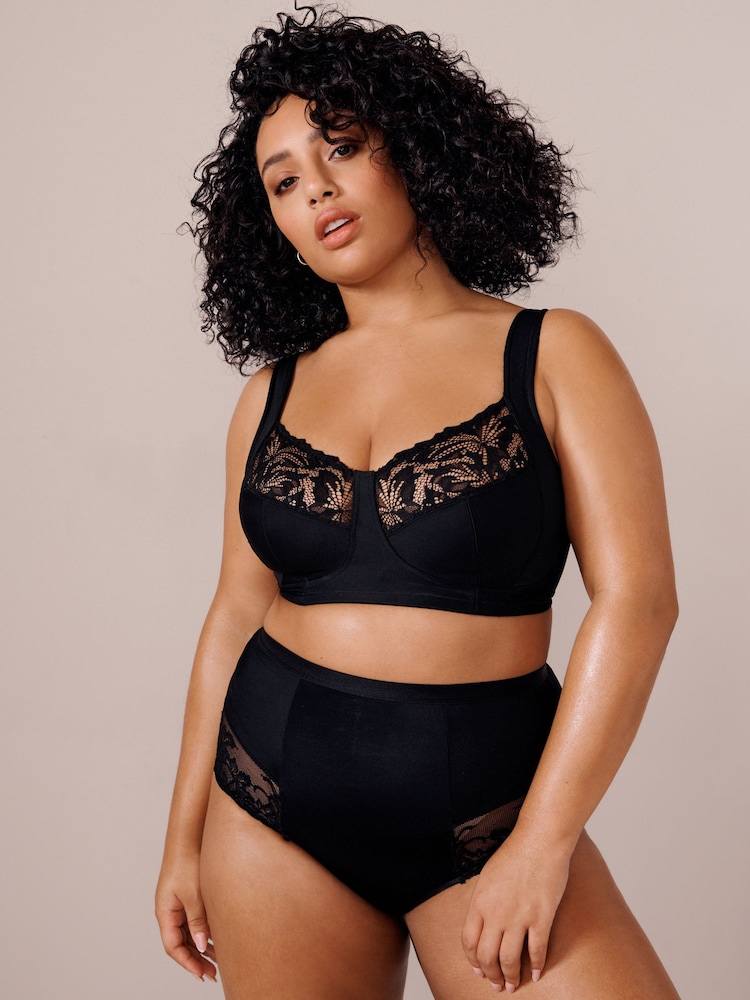 Black F-K Ultimate Comfort Cup Padded Strap Non Pad Non Wired Bra with Side Support - Image 2 of 7