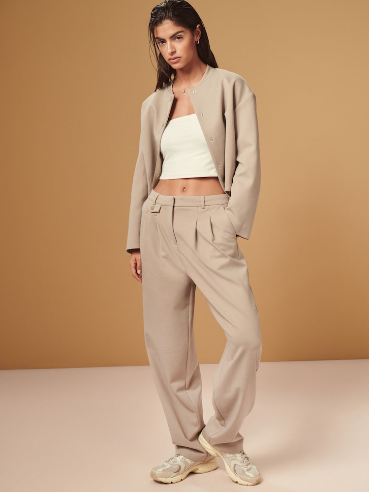 Neutral Tailored Barrel Trousers - Image 1 of 4