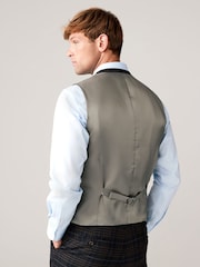 Navy Trimmed Check Suit Waistcoat - Image 4 of 10