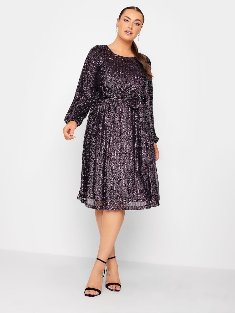 Violet - Robe patineuse Yours Curve London à sequins - Image 4 of 5
