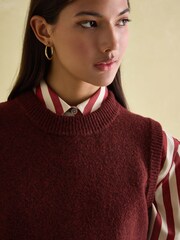Joules Holly Burgundy Regular Fit Knitted Vest - Image 5 of 6