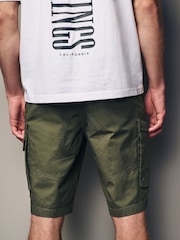 Khaki Green Lightweight Stretch Utility Cargo Shorts - Image 3 of 10