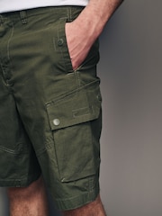 Khaki Green Lightweight Stretch Utility Cargo Shorts - Image 5 of 10