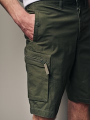 Khaki Green Lightweight Stretch Utility Cargo Shorts - Image 6 of 10