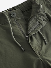 Khaki Green Lightweight Stretch Utility Cargo Shorts - Image 8 of 10