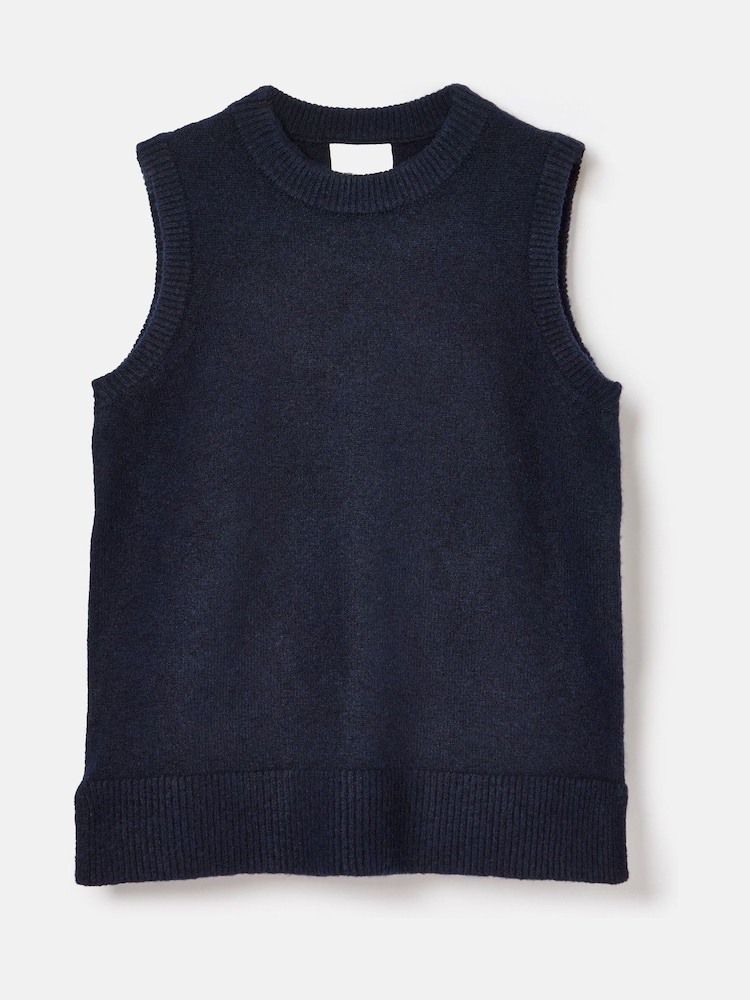 Joules Holly Navy Blue Longline Knitted Vest - Image 7 of 7 Joules Holly Navy Blue Longline Knitted Vest - Image 7 of 7