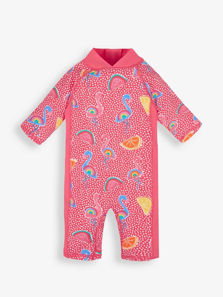 JoJo Maman Bébé Flamingo UPF 50 1-Piece Sun Protection Suit - Image 1 of 2