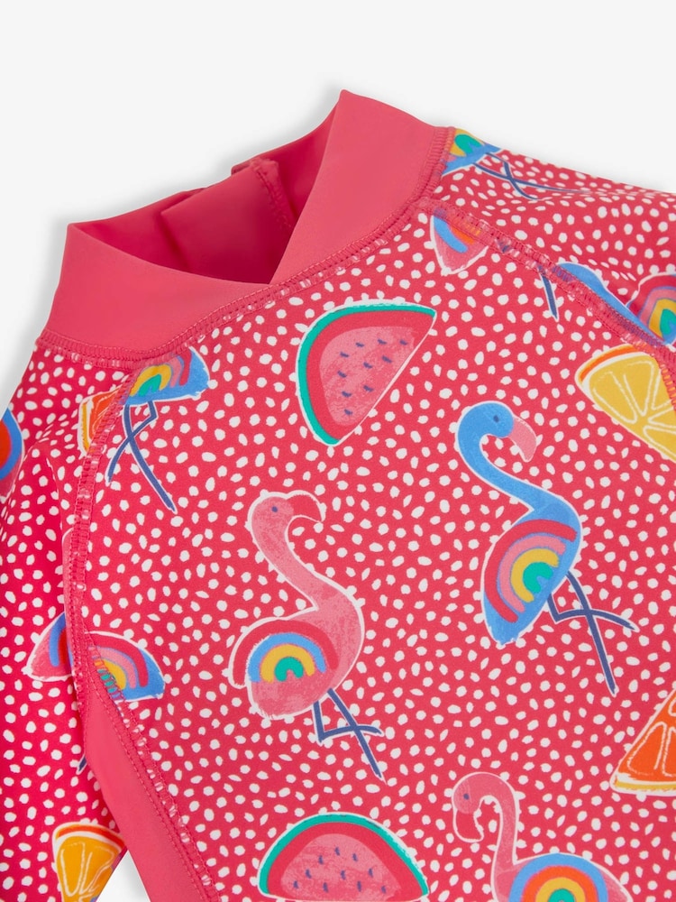 JoJo Maman Bébé Flamingo UPF 50 1-Piece Sun Protection Suit - Image 2 of 2