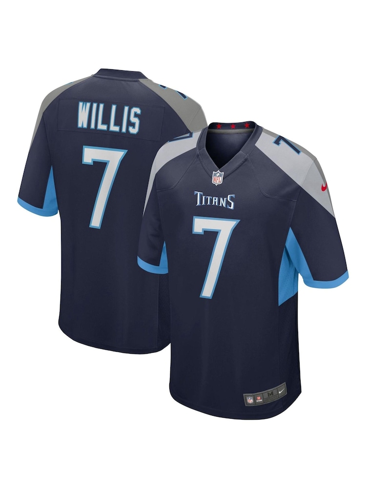 Nike Blue Tennessee Titans Home Game Jersey - Malik Willis - Image 1 of 3
