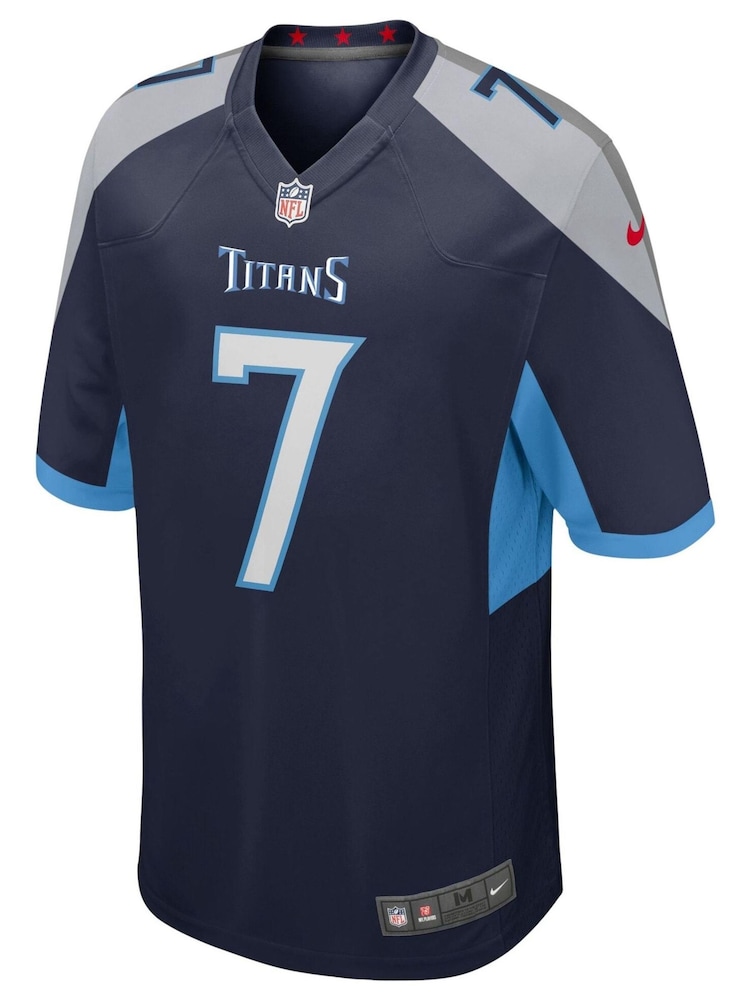 Nike Blue Tennessee Titans Home Game Jersey - Malik Willis - Image 2 of 3