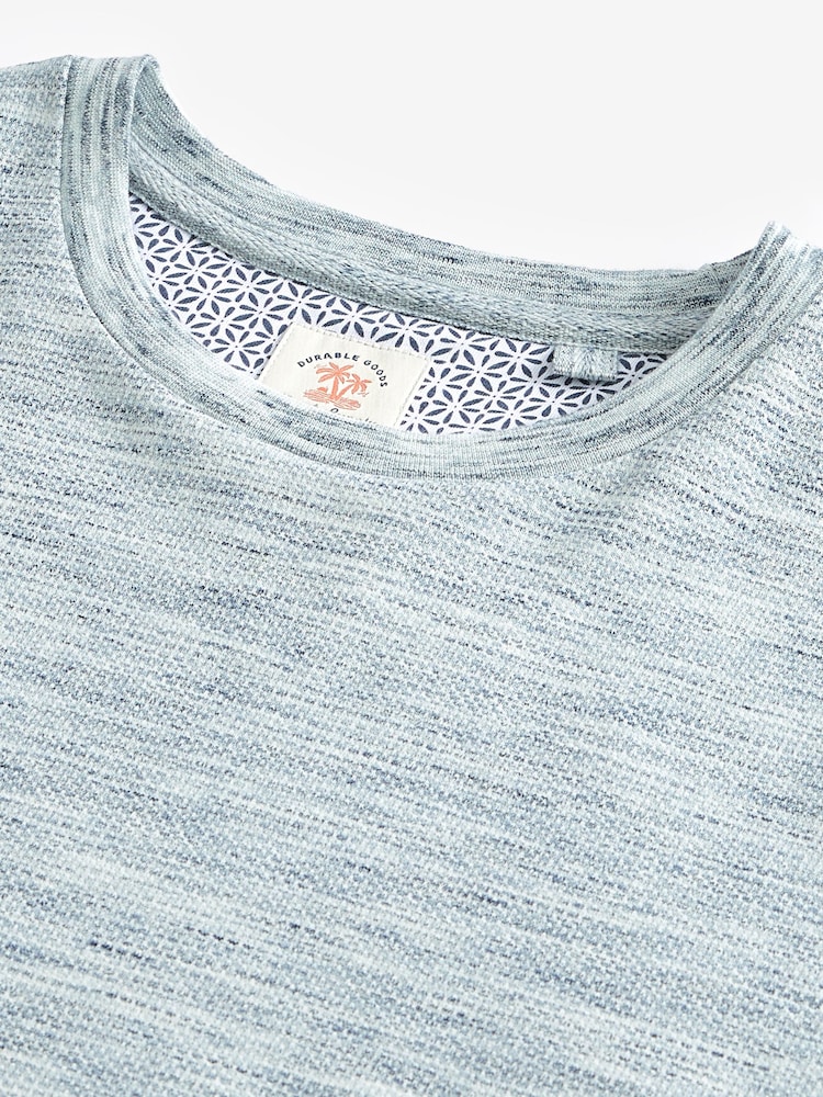 Blue Marl Textured T-Shirt - Image 7 of 7