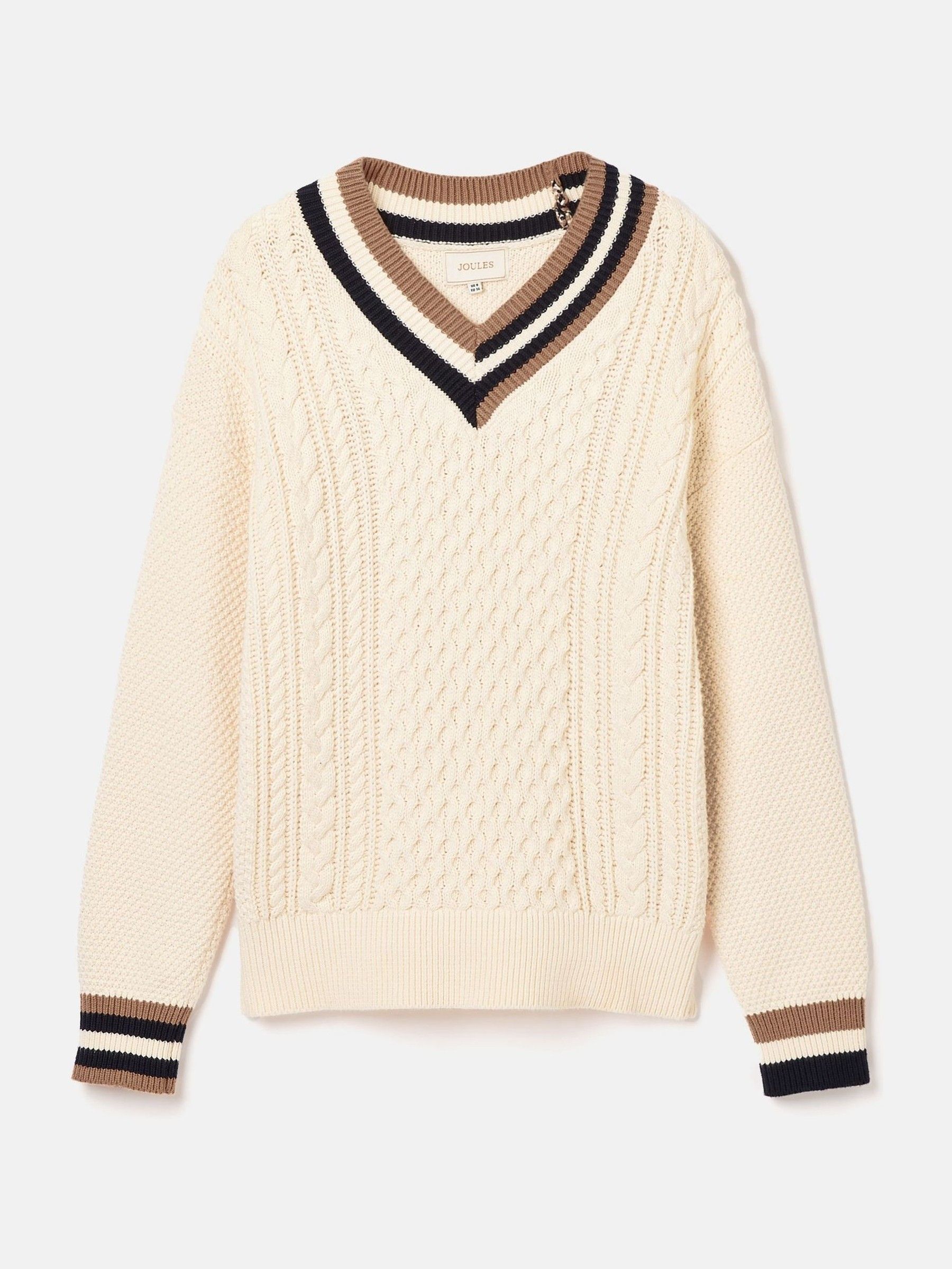 Buy Joules Dawson Cream Cable Knit Cricket Jumper from Next France