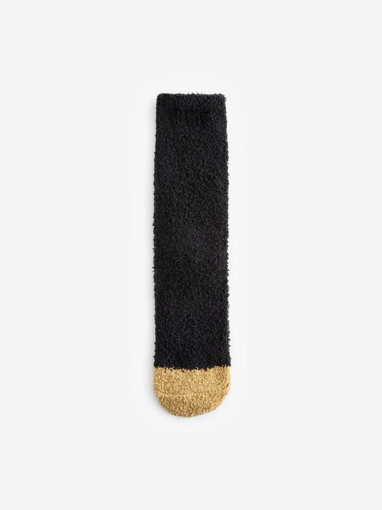 Bath & Body Works Black/Cream Bath & Body Works Fluffy Socks 2 Pack - Image 6 of 6