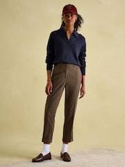 Joules Mia Navy Blue Pointelle Jumper with Open Collar - Image 3 of 6