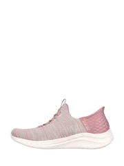 Skechers Pink Womens Ultra Flex 3.0 Right Away Slip In Stretch Fit Trainers - Image 2 of 5