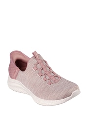 Skechers Pink Womens Ultra Flex 3.0 Right Away Slip In Stretch Fit Trainers - Image 3 of 5