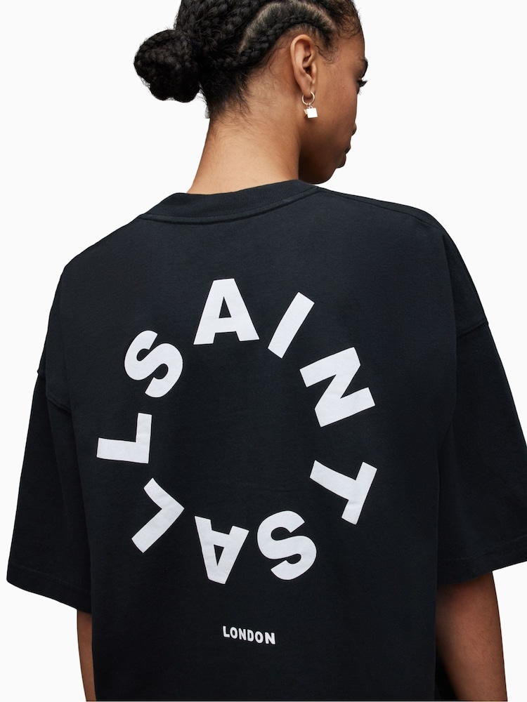 AllSaints Black Tierra Short Sleeve Crew T-Shirt - Image 10 of 11