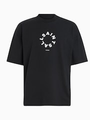 Черный - Футболка с вырезом под горло и короткими рукавами Allsaints Tierra - Изображение 11 из 11