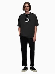 Черный - Футболка с вырезом под горло и короткими рукавами Allsaints Tierra - Изображение 4 из 11
